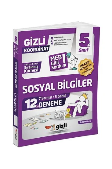 Gizli Yayınları 5. Sınıf Sosyal Bilgiler 12’li Deneme ürün görseli 1
