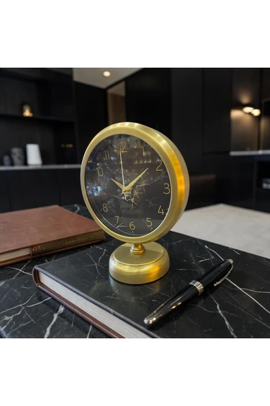 Sleep Nova Prestige Gold Modern Masa Saati – Altın Çerçeveli Minimal Lüks Ofis & Ev Dekoratif Saat ürün görseli 1