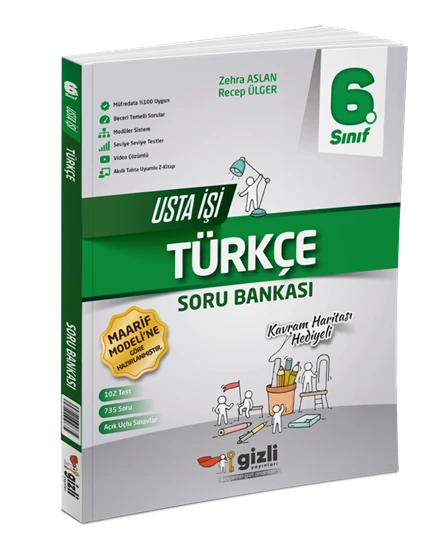 Gizli Yayınları 6. Sınıf Türkçe Usta İşi Soru Bankası Kavram Haritası ürün görseli 1