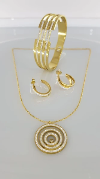 Venüs Gold Çelik Takı Seti - Resim 2
