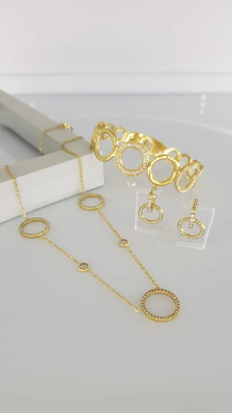 Aura Steel Gold Çelik Takı Seti - Resim 2