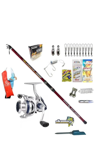 Aria-8000a Remixon Strong Tele Surf 390cm 100-250gr Profesyonel Kıyı Olta Takımı Seti ürün görseli 1