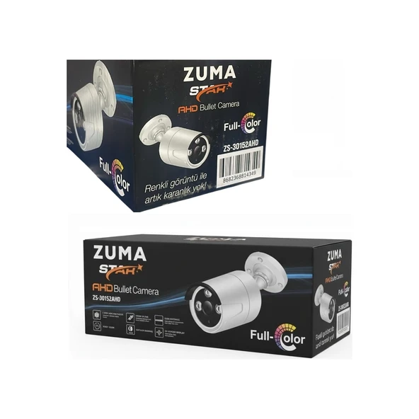 ZumaStar AHD 2mp Bullet Kamera Full Color Vu ürün görseli 1