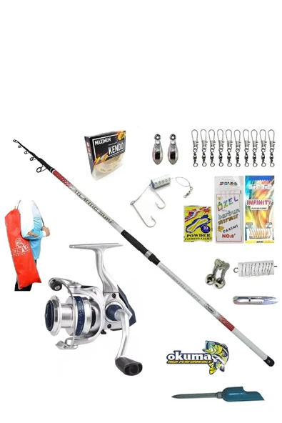 Aria-8000a Kendo Atlantic Tele Surf 420cm 100-250gr Profesyonel Kıyı Olta Takımı Seti ürün görseli 1