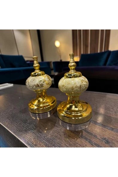 Sleep Nova Royal Gold Vintage Dekoratif Obje Seti – Klasik Şık Masa Aksesuarı (İkili) ürün görseli 1
