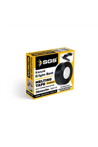 SGS1115 Eriyen Bant 20mmx3 Mt. Elektrikçi Bandı Kablo Bantı Su Geçirmez Su Altı Yapışkanlı Kauçuk ürün görseli 1