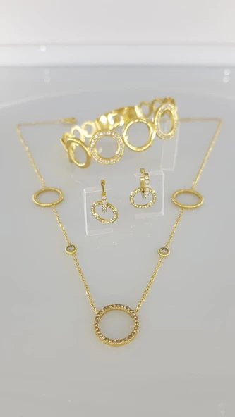Aura Steel Gold Çelik Takı Seti ürün görseli 1