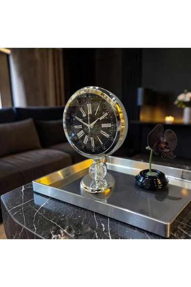 Sleep Nova Lüks Kristal Ayaklı Masa Saati – Metal Kasa, Dekoratif Saat, Modern Salon & Ofis Aksesuarı ürün görseli 1