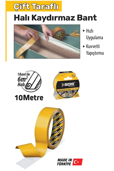 Çift Taraflı Halı Kaydırmaz Bant 48 Mm X 10 Metre 2276 ürün görseli 1