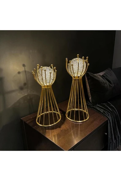 Sleep Nova Golden Orb Dekoratif Obje Seti – Cam Küre Detaylı Modern Lüks Salon Aksesuarı (İkili) ürün görseli 1