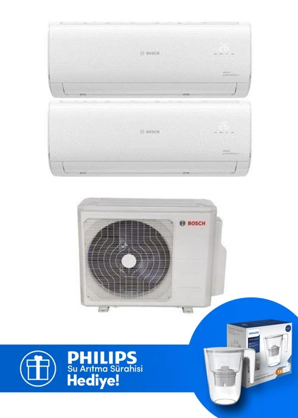 Bosch Multi Split İnverter Klima 18000 Btu 1 Dış + 2 İç Ünite 9+12 Btu (Su Arıtma Sürahisi Hediyeli) ürün görseli 1