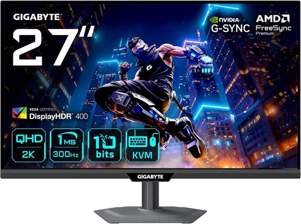 Gigabyte M27Q3 27" 1 ms 2K Pivot IPS 300 Hz Oyuncu Monitörü Teşhir ürün görseli 1