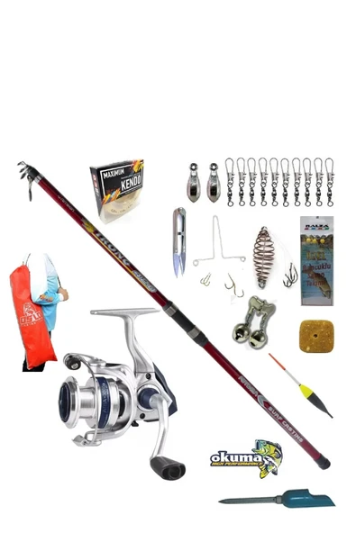 Aria-8000a Remixon Strong Tele Surf 420cm 100-250gr Profesyonel Sazan Kıyı Olta Takımı Seti ürün görseli 1