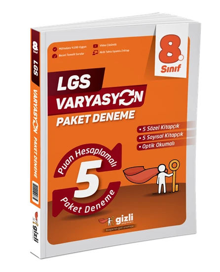 Gizli Yayınları 8.Sınıf LGS Varyasyon Tüm Dersler 5 Paket Deneme ürün görseli 1