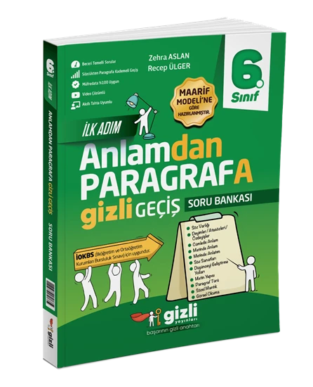 Gizli Yayınları 6. Sınıf Anlamdan Paragrafa Gizli Geçiş Soru Bankası ürün görseli 1