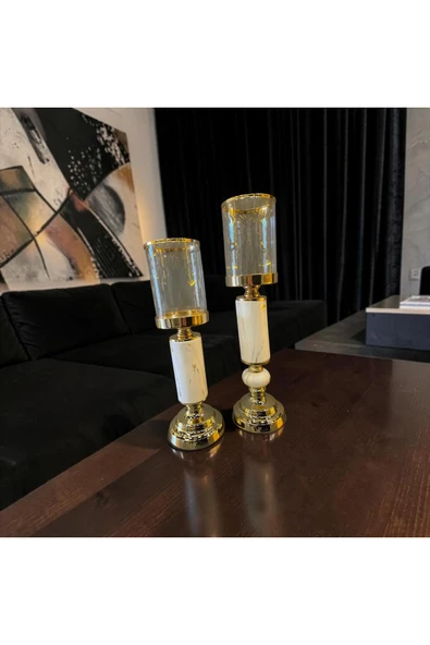 Sleep Nova Premium Gold & Mermer Şamdan İkili Set - Resim 3