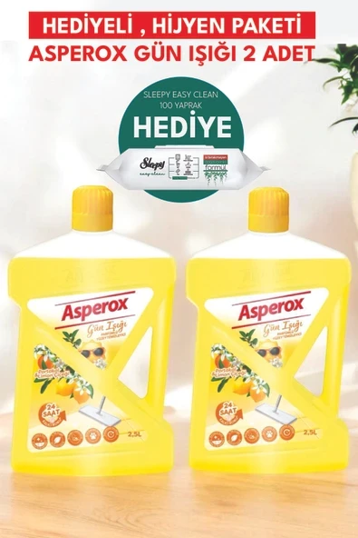 ASPEROX Parfümlü Yüzey Temizleyici Gün Işığı 2 adet 2,5 Lt Sleepy Hediyeli ürün görseli 1