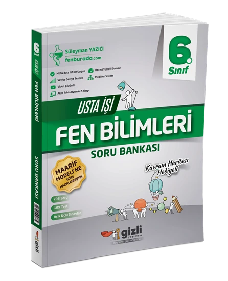 Gizli Yayınları 6. Sınıf Fen Bilimleri Usta İşi Soru Bankası Kavram Haritası ürün görseli 1