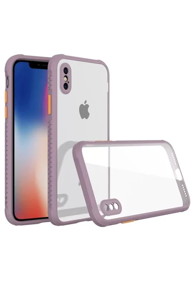 Newface Apple iPhone XS Max Kılıf Miami Şeffaf Silikon - Açık Mor ürün görseli 1