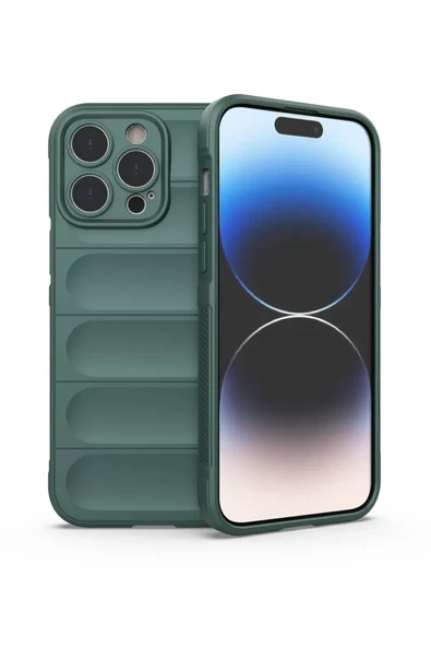 Newface Apple iPhone 14 Pro Kılıf Optimum Silikon - Koyu Yeşil ürün görseli 1