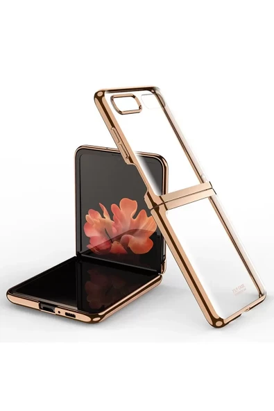 Newface Samsung Galaxy Z Flip 4 Kılıf Fold Element Kapak - Gold ürün görseli 1