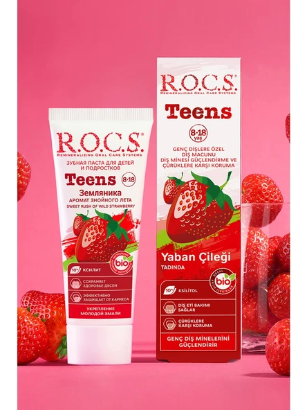 Rocs School Yaban Çileği Diş Macunu 60 ml ürün görseli 1