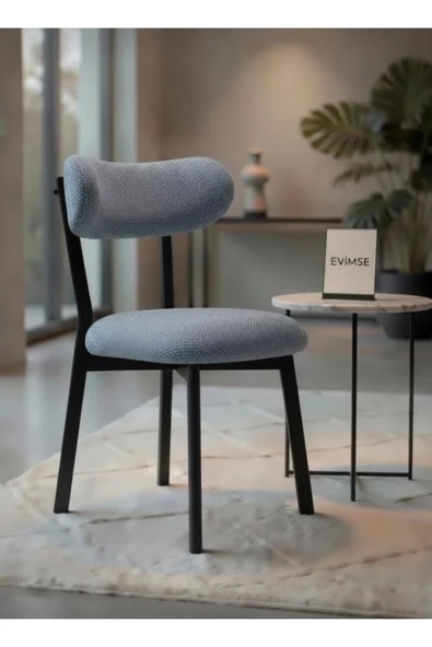 evimse mobilya Mutfak Sandalyesi Kafe Restoran Modern Buklet Kumaşlı Sandalye - Metal Ayaklı Tasarım - TeddyPro ürün görseli 1