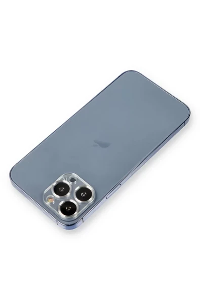 Newface Apple iPhone 12 Pro Metal Kamera Lens Koruma Cam - Gümüş ürün görseli 1