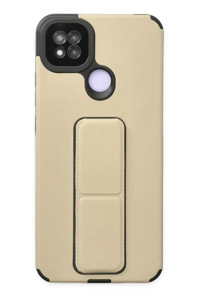 Newface Xiaomi Redmi 9C Kılıf Mega Standlı Silikon - Gold ürün görseli 1