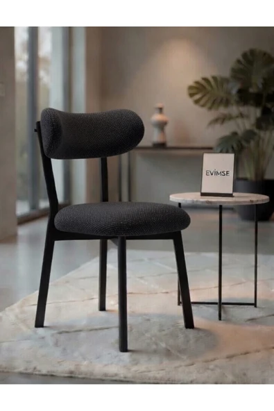 evimse mobilya Mutfak Sandalyesi Kafe Restoran Modern Buklet Kumaşlı Sandalye - Metal Ayaklı Tasarım - TeddyPro ürün görseli 1