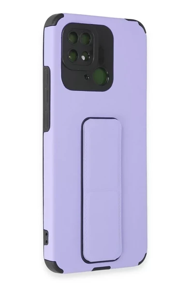 Newface Xiaomi Redmi 10C Kılıf Mega Standlı Silikon - Lila ürün görseli 1