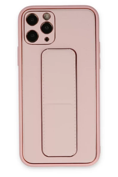 Newface Apple iPhone 11 Pro Kılıf Coco Deri Standlı Kapak - Pembe ürün görseli 1