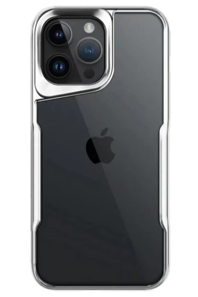 Newface Apple iPhone 15 Pro Max Kılıf Boyi Silikon Kapak - Gümüş ürün görseli 1