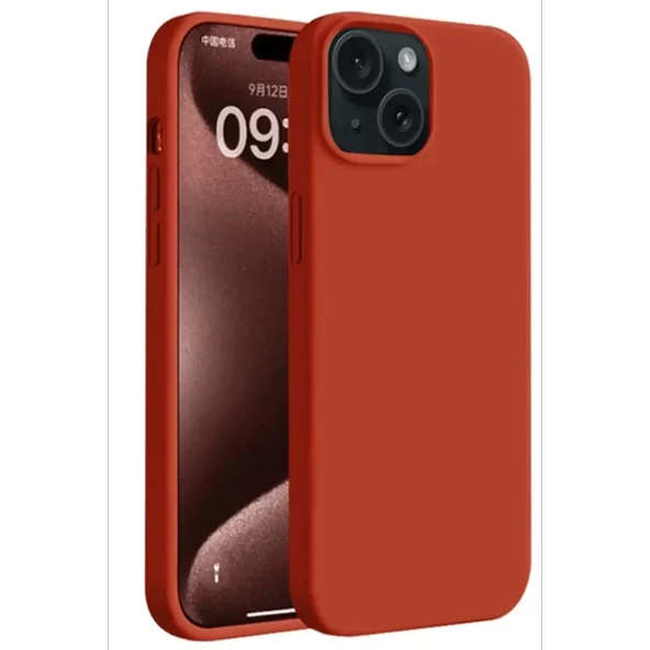 Newface Apple iPhone 15 Plus Kılıf First Silikon - Kırmızı - Resim 2