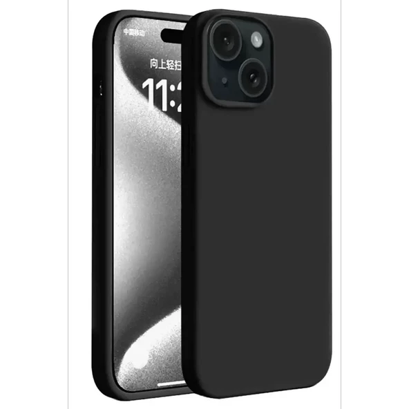Newface Apple iPhone 15 Kılıf First Silikon - Siyah - Resim 2