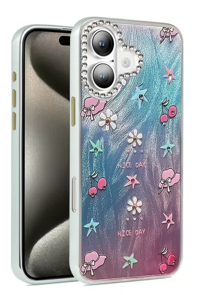 Newface Apple iPhone 16 Kılıf Blade Aynalı Desenli Kapak - Desen 4 ürün görseli 1