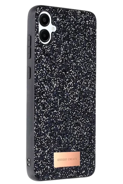 Onegif Samsung Galaxy A06 Bright Simli Kapak - Siyah ürün görseli 1