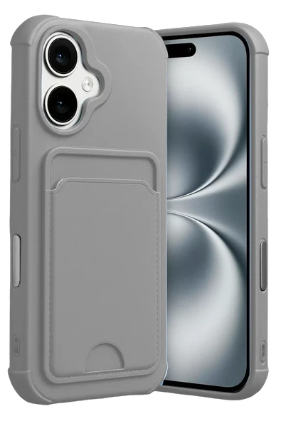 Newface Apple iPhone 17 Kelvin Kartvizitli Silikon - Gri ürün görseli 1