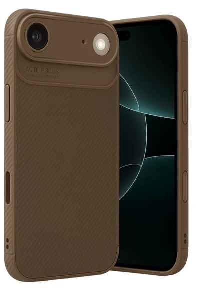 Newface Apple iPhone 17 Air Auto Focus Karbon Kapak - Kahverengi ürün görseli 1