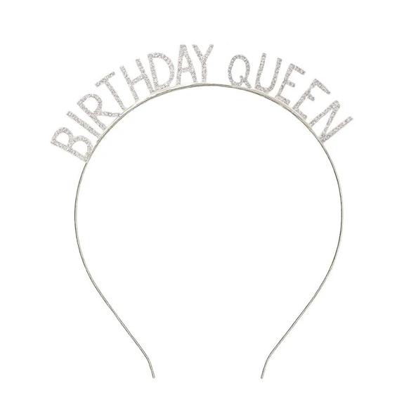 Taşlı Taç Birthday Queen - Gümüş ürün görseli 1