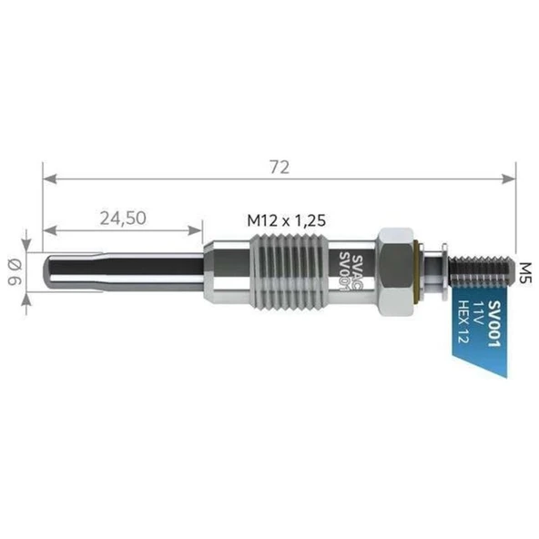 SV001 Kızdırma Bujısı 11V Master Trafıc Movano 2.5 Vıtara C ürün görseli 1
