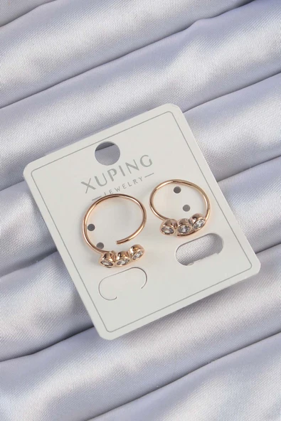 Xuping Rose Renk Zirkon Taşlı Su Yolu Küpe ürün görseli 1