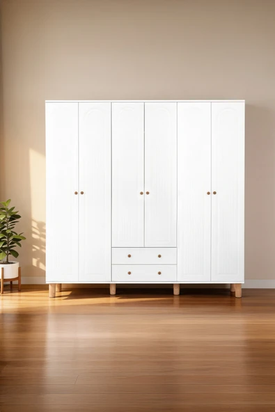 Kilim Mobilya Bohera Altı Kapaklı Yüksek Ayaklı Dolap (MDF kapaklı, yüksek ayaklı, iki çekmeceli ,200cm yükseklik) ürün görseli 1