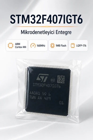 STM32F407IGT6 Mikrodenetleyici Entegre ARM Cortex-M4 168MHz 1MB Flash LQFP-176 SMD IC ürün görseli 1