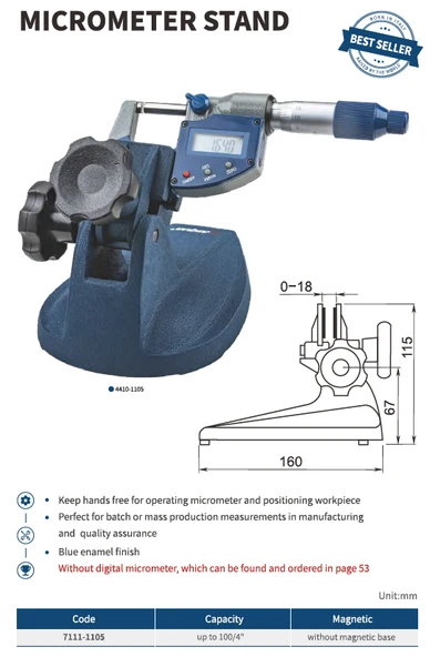 Dasqua Mikrometre Standı 100mm Kadar 7111-1105 ürün görseli 1