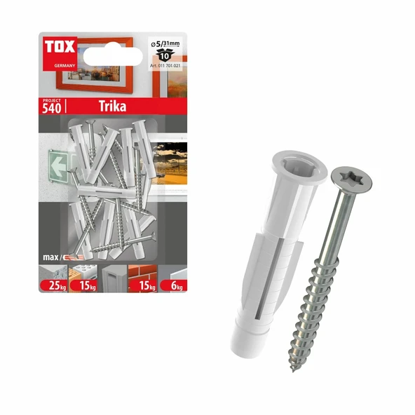 TOX Deco 5 × 31 mm 10’lu | Çok Amaçlı Dübel + Vida ürün görseli 1