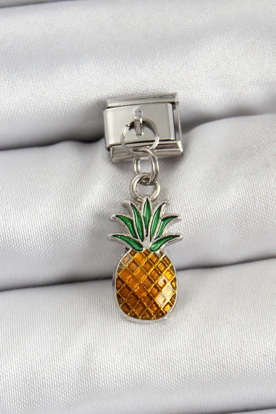 316L Çelik Sallantılı Ananas Model Gümüş Renk Nomination Charm ürün görseli 1
