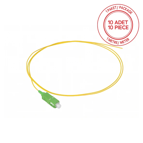 Alfafonet SC/APC Singlemode Tight Buffer 1 Metre Fiber Optik Pigtail 1 Paket - 10 Adet ürün görseli 1