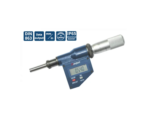 Dasqua 0-25mm Dijital Mikrometre Kafası IP65 Yağa, Suya Dirençli 0.001mm 4910-2130 ürün görseli 1