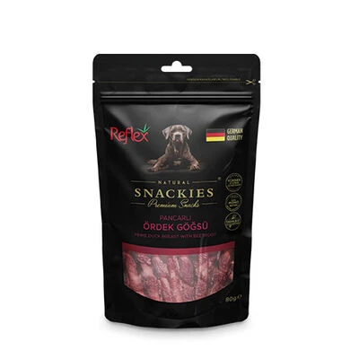 Reflex Snackies Natural Pancarlı Ördek Göğsü Tahılsız Köpek Ödül Maması 80 Gr ürün görseli 1